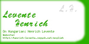 levente henrich business card